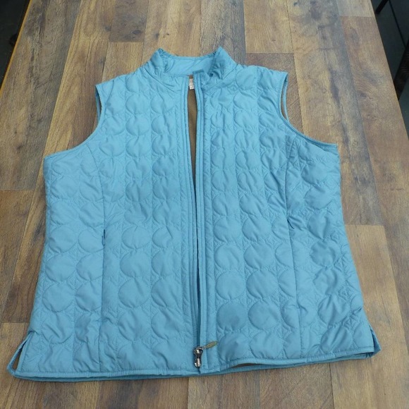 Aventura fleece lined quilted vest L blue padded - Picture 1 of 5